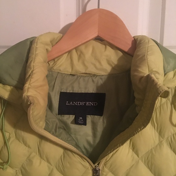 Lands’ End Light Green Long Sleeve Hooded Down Puffer Coat Size M. - Picture 2 of 4